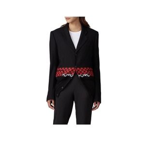 Haider Ackermann Black Red White Knitted Hem Blazer Jacket Medium